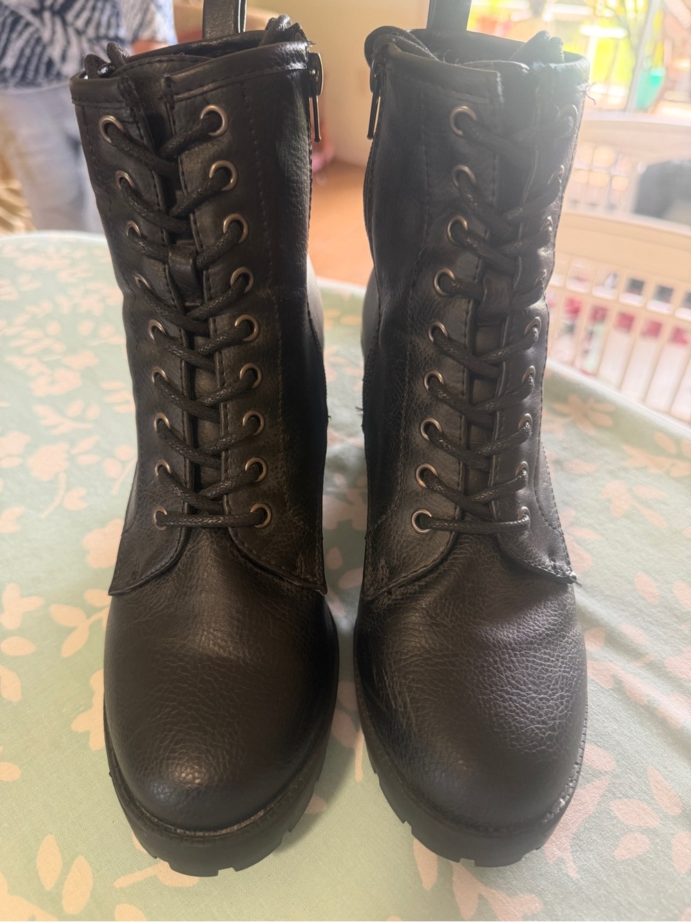 Zigi Soho Black Lace-Up Platform Combat Boots